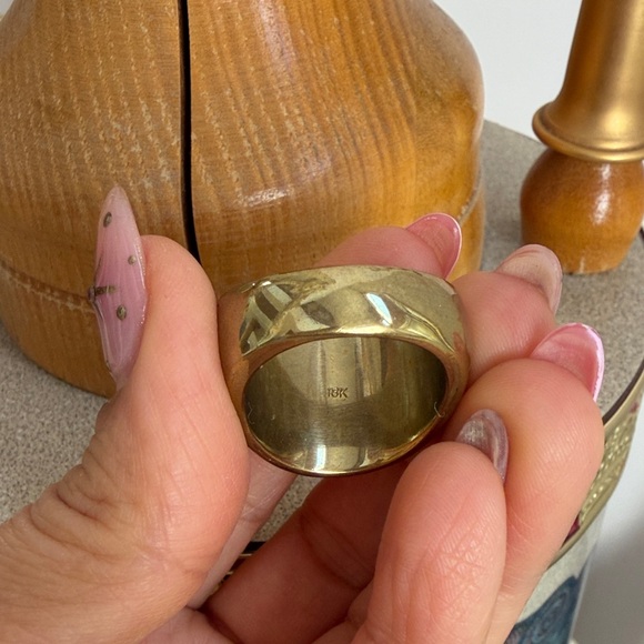 Vintage 18K Gold plated over stainless steel 50 pesos Ring Coin Mexican Ring - Picture 5 of 7